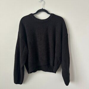 Ribbed Sweater Black H&M XL